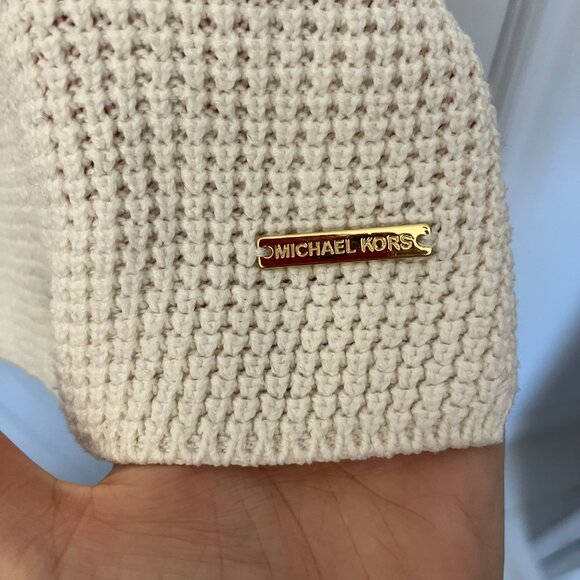 Michael Kors White Women's Medium Long Sleeve Cable Knit Turtle Neck Sweater - Picture 2 of 7